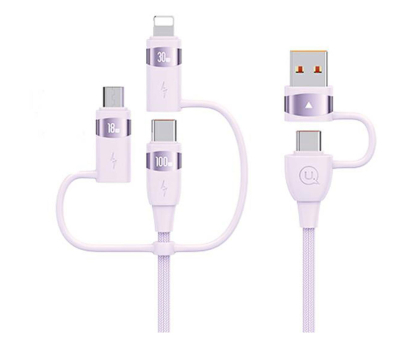 Kabel USAMS Kabel 2xUSB-C/USB/Micro-USB/Lightning 6w1 1,2m 100W fiolet